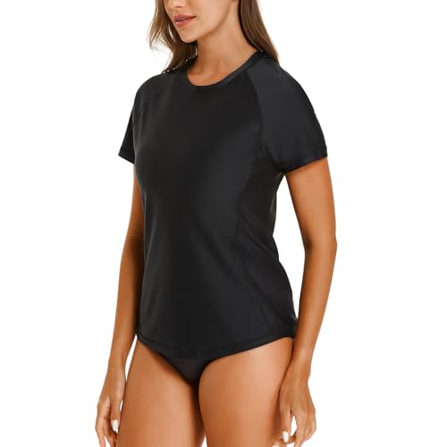 HODOSPORTS Women's UPF 50+ Rash Guard Sun Protection Swim Shirt Quick Dry Swimsuit Lightweight Short Sleeve2
