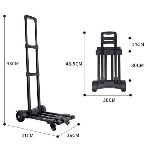 Carretilla plegable de mano con ruedas giratorias miniatura 6