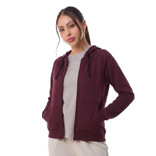 Image of Boldfit Women Cotton Blend Sweatshirt Long Sleeve Hoodies Full Zipper Winter Jacket Lightweight Winter wear Stylish