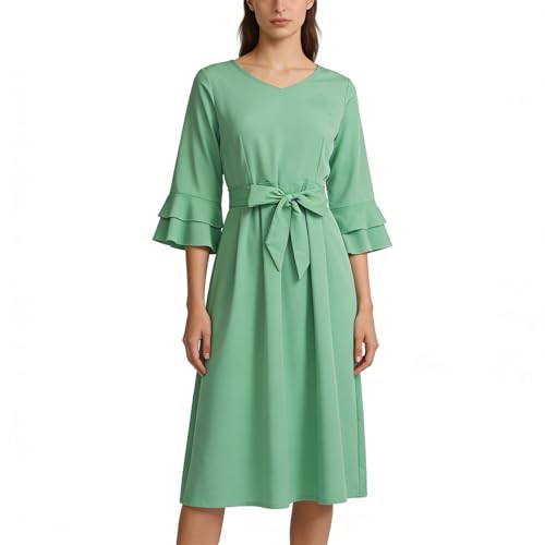 Robe de cocktail legere fluide et elegante avec ceinture amovible