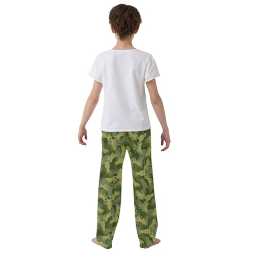 ZZXXB Moose Camouflage Boys Long Pants Soft Trousers Elastic Waist Kids Lounge Bottoms with Pockets S-XL3