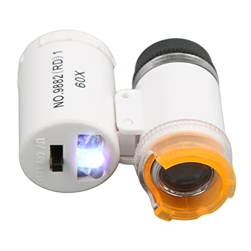 Image of Mini Microscope, 60x Portable Handheld USB Microscope Camera, Telescopic Design, Wide Irradiation Range(9882(RD) 1 White)
