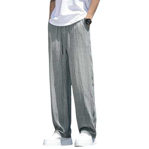 Pantalon homme coton lin tie-dye léger jambe droite casual de tous les jours