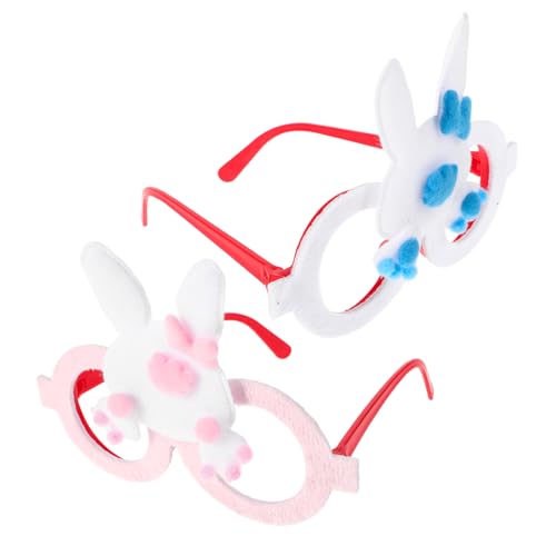 BESTonZON 2Pcs Adorable Bunny Eyewear Cute Rabbit Glasses for Parties Fun Photo Booth Props Lightweight Comfortable Design for Celebrations