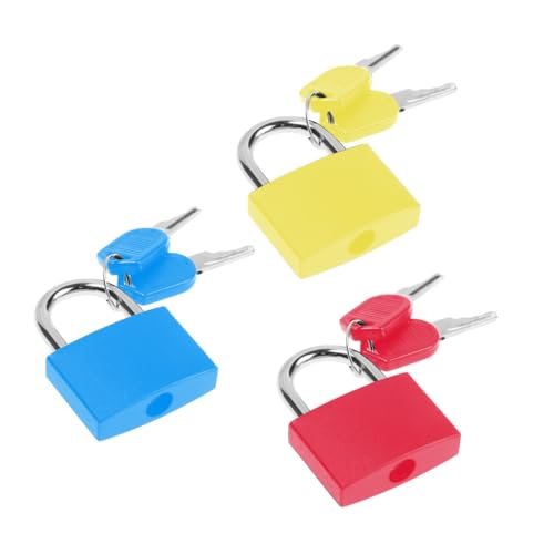 KEQAR 3 pezzi mini lucchetto con chiave, lucchetto per bagagli, piccoli lucchetti per bagagli, borse da viaggio, armadietto della palestra