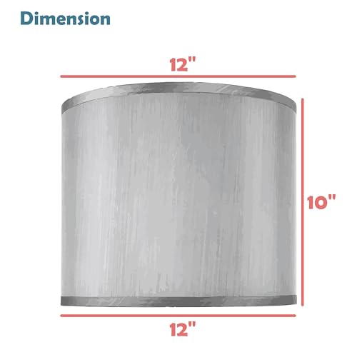 Image of Aspen Creative 31090A Transitional Drum (Cylinder) Shaped Spider Construction Lamp Shade in Beige, 12 inch Wide (12 inch x 12 inch x 10 inch)