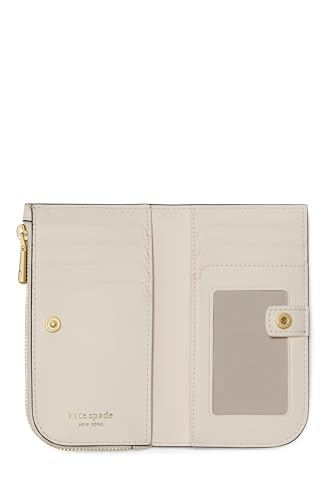 Image of kate spade new york Devin I Love You Script Embossed Leather Small Slim Bifold Wallet