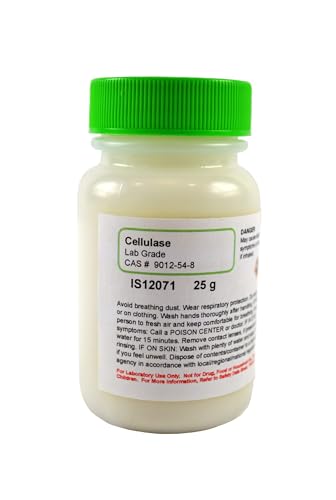 Innovating Science - Cellulase 25 g - Lab Grade for Cellulose Breakdown Biofuel Research Enzyme Studies and Plant Tissue Digestion