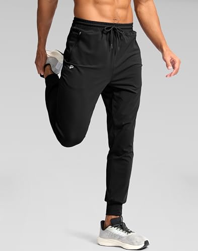 Pudolla Men's Lightweight Jogger with Pockets 4-Way Stretch Sweatpants Workout Runing Athletic Track Pants3