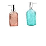 EXQUIMEUBLE 3個ガラス製 ポンプ式シャンプーボトル 洗剤やローション詰替え用 トラベルに 簡単補充 お手入れ便利なデザイン