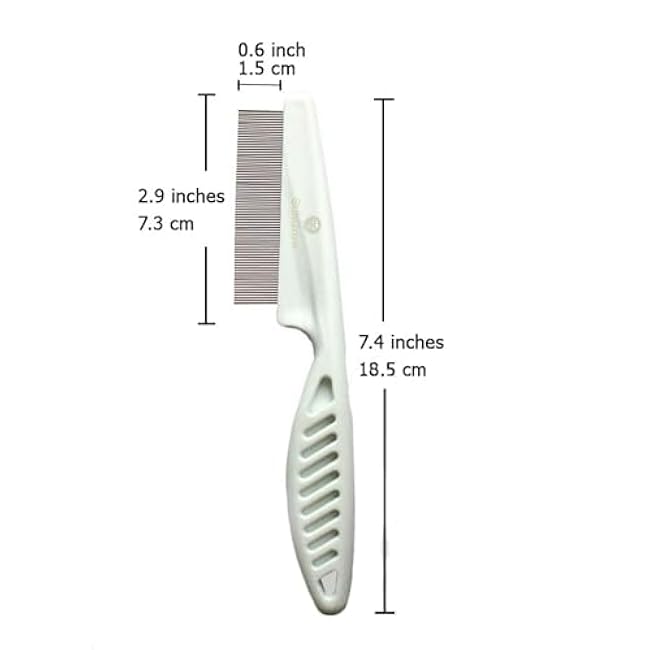 SunGrow Detangling Pet Comb for Dogs, Cats, Ferrets, Anti-static Groomer Removes Tangles & Knots, Tear Stain Removal, Stainless Steel Pins with Rounded & Smooth Ends, White Non-slip Grip Handle, 7.4-taD4IxvW