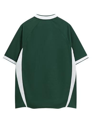 Aelfric Eden Jersey Shirts Women Oversized Mesh V Neck Graphic Tees Y2k Color Block Short Sleeve T Shirt Tops