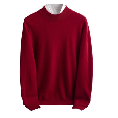 Men's 100 Percent Wool Pullover Half-High Collar Sweater Fall Winter Warm Business Casual Knit Sweater