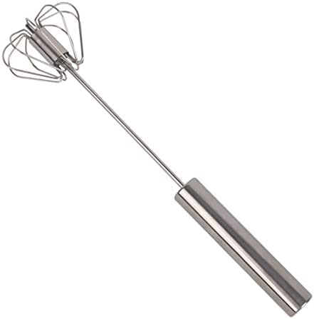 Batidor de Huevos semiautomático de Acero Inoxidable, batidor de Huevos Giratorio a presión Manual, Mezclador de Huevos Manual de Cocina para el hogar (36,5 * 7CM)