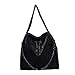 NIDONE Bolsa de Cuero Suave de Gran Capacidad para Mujeres Bolsa de Hombro con Correas de Cadena Negro Bolsa Casual para Las señoras Imagen de NIDONE Bolsa de Cuero Suave de Gran Capacidad para Mujeres Bolsa de Hombro con Correas de Cadena Negro Bolsa Casual para Las señoras