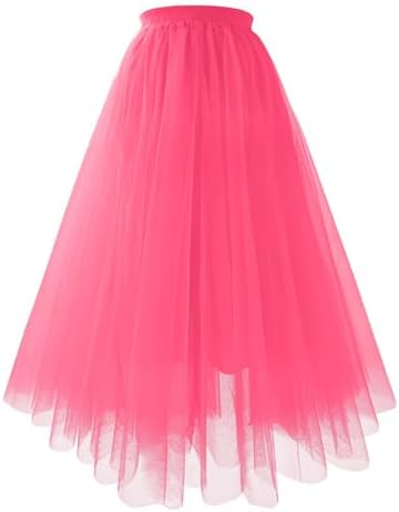 SouiWuzi Jupe Tutu Fille 3 Couches Tulle Jaune - Jupe Ballet Danse Princesse Élastique 38-65cm