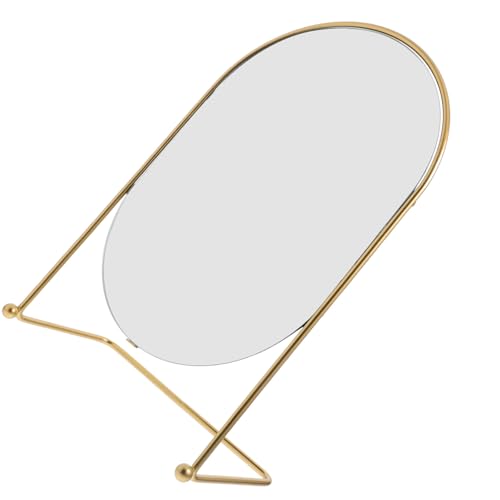 Miroir grossissant ovale COLLBATH doré en métal pour bureau et chambre