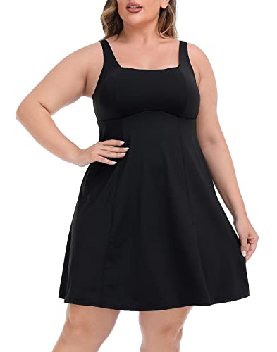 HDE Womens Plus Size Tennis Athletic Workout Dress with Built-in Shorts & Bra4