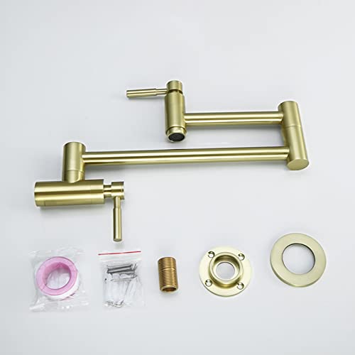 Grifo de cocina plegable oro cepillado para optimizar espacio al cocinar 4
