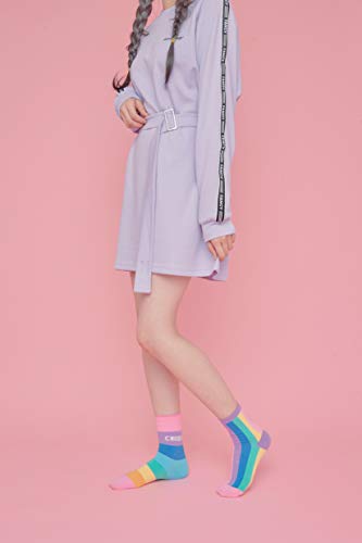 Image of Womens Neon Daily Casual Fashion Socks Colorful Fancy Design