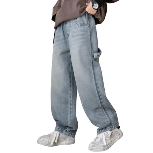 Rolanko Vaqueros Baggy Cargo para Niños Jeans Skater con Cintura