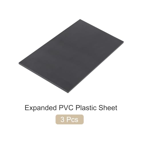 Image of Expanded PVC Plastic Sheet 5 /16 inch Thick, 11 inchx17 inch Lightweight Rigid Foam Sheet, [for Crafts Signage Displays Digital Screen Printing] - Black / 3 Pcs