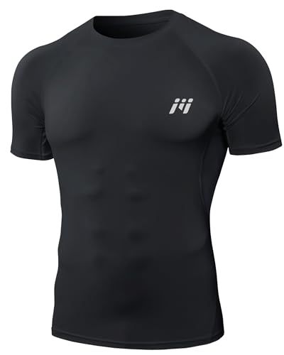MEETWEE Kompressionsshirt Herren, Kurz/Langarm Funktionsshirt Männer Sportshirt Training Fitnessshirt Atmungsaktiv Laufshirt Unterhemd für Laufen Jogging Sport Turnhalle