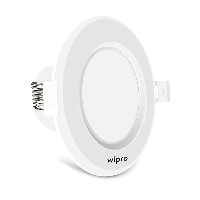 Image of wipro Alpha 12W Round Downlight Junction Box | Neutral White (4000K) | Glare-Free Design |Recessed Down Light for False Ceiling | Cutout - 3 Inch | Pack of 25