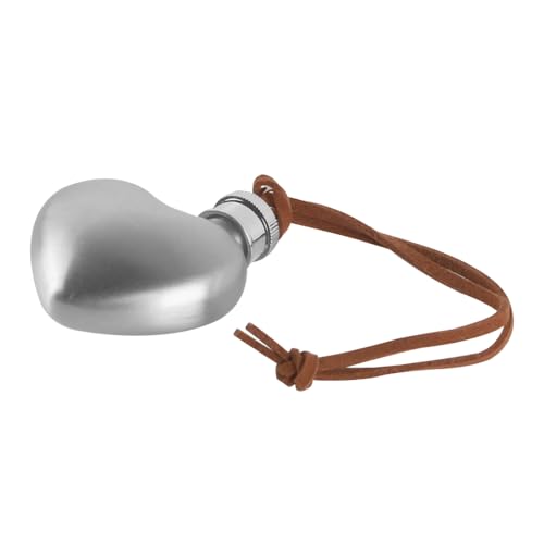 Laroal Runde Schnapsflasche in Herzform, Mini, 1 Unze, Schnapsflasche aus Edelstahl, Flachmann für Damen, geeignet zum Wandern