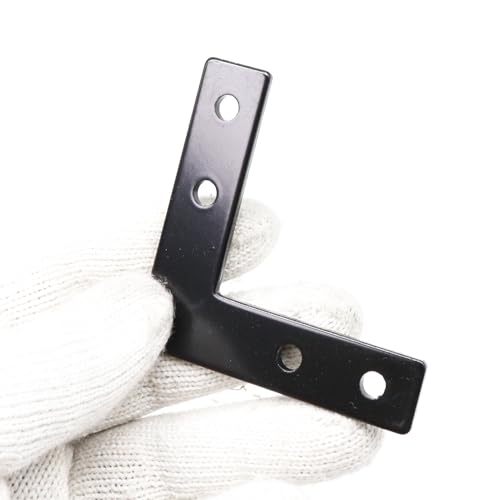 Image of 10 Sets 2020 Series Aluminum Extrusion Profile L Brackets Black Right Angle Joint Plate with M5 T Slot Nuts and Bolts Hardware for 2020 2040 V Slot Extruded Aluminum Connectors Accessories