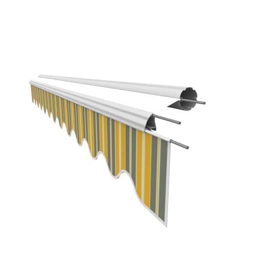 VANA Markisenstoff Volant für 4 m Markise Ersatzstoff Markisentuch Bespannung Sonnenschutz, nur Volant, fertig genäht, Maß 3,83 x 0,21 m, Design SPD032