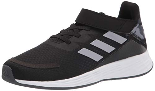 adidas Duramo SL Running Shoe, Black/Halo Silver/Solar Red, 12.5 US Unisex Little Kid