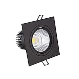 Foco Cuadrado empotrable de 7 W, Color Negro, ángulo de Haz de 30°, Ajustable, para Interior, Techo, Orificio de 80 mm, con Controlador LED, CA 110-240 V, lámpara de Escenario, bañador de Pared,