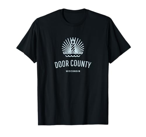 Door County Wisconsin Retro Vintage Lighthouse t-shirt gift T-Shirt