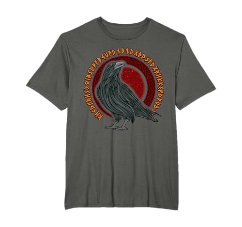 Odin Ravens Huginn & Muninn Norse Mythology Vegvisir Viking Maglietta