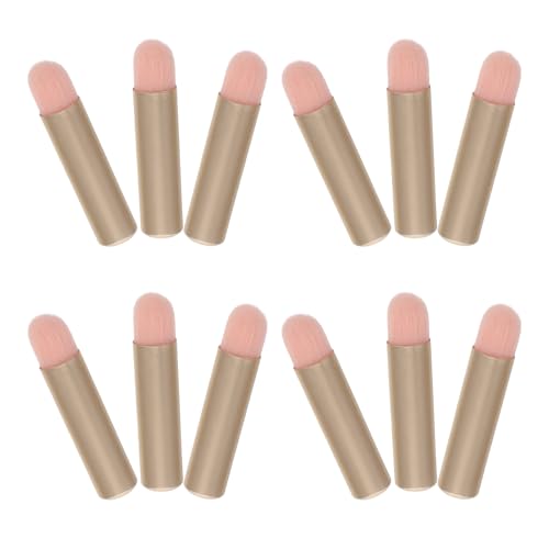 Genérico Juego Compacto de 12 Mini Brochas de Maquillaje para Labios y Sombras de Ojos, Pinceles Suaves y Portátiles para Aplicación Precisa en Viajes y Uso Diario