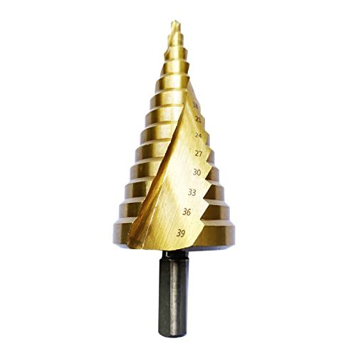 CEFEPH AACH439 Broca escalonada profesional 4-39 mm HSS, juego de brocas para acero inoxidable, metal, madera, plástico, etc