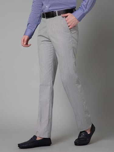 Image of Cantabil Men Checkered Non Pleated Regular Fit Mid Rise Formal Trousers for Men | Formal Pants for Men | Formal Wear Regular Fit Trousers for Men (P MTRF00147)