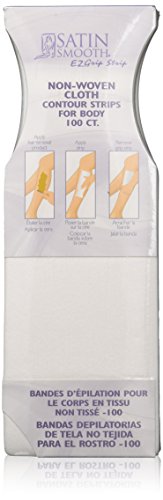 Satin Smooth EZ Grip Non-Woven Contour Body Waxing Strips, 100 Count