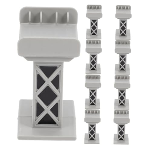 Gogogmee 9Pcs Decorative Bridge Pier for Train Track Support Risers Fun Railway Accessories for Playroom Garden Backyard Scene Building