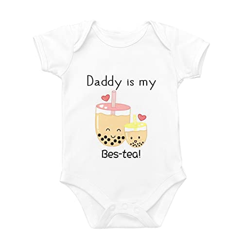 Mommy Is My Bes-tea Baby Onesie Cute and Funny Boba Baby Clothes Bubble Tea Girl or Boy Shirt Onesie Infant Bodysuit (Multi 5),6,12,24 Months