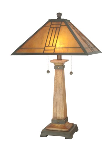 Dale Tiffany TT70736 Mica Mission Table Lamp, Cherry and Art