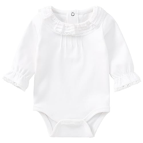Image of pureborn Baby Girls Boys Bodysuit Super Soft Cotton Romper 0-24 Months | Snaps, breathable, one-piece, long & short sleeve, easy-diaper-change, OEKO-TEX certified, machine washable