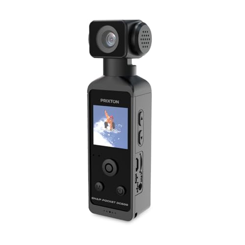 PRIXTON Cámara Vlogging Snap Pocket DC600, WiFi, App Móvil, Pantalla Táctil 1.3" Giratoria 270º, Resolución 5K y 50MP, Estabilización Avanzada EIS, Carcasa Sumergible 30 metros, Tarjeta SD hasta 256GB - imagen 2