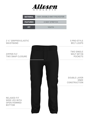 Alleson Athletic Calça de beisebol Crush para meninos