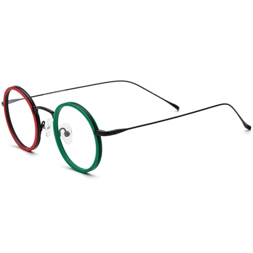 Image of FONEX Acetate Titanium Glasses Frame Men 2024 New Round Eyeglasses Spectacles Eyewear F85844