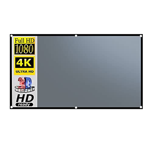 Pantalla de proyector para exteriores, Borde negro portátil a escala 16:9 con agujeros, cortina antiluz de Metal, pantalla de proyector HD for oficina al aire libre en el hogar de 30-133 pulgadas(133