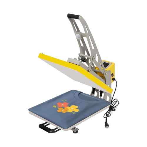 JAYEUW Máquina de prensado en caliente, prensa de transferencia, magnética, semiautomática, 2500 W, 40 x 50 cm, plancha de camisas, pantalla táctil LCD, placas de sublimación con base deslizante para