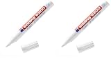Edding 8200 Marcatore per fughe sanitari punta conica; Blister 1 pz.; Colore bianco; Tratto 2-4 mm (Confezione da 2)
