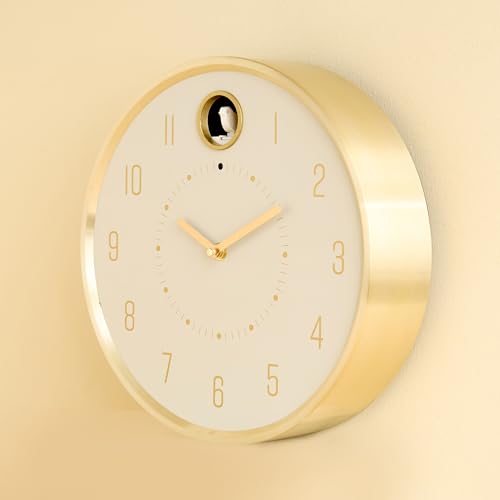 Image of Home Centre Casablanca Glimmer Aluminium Cuckoo Wall Clock - 29cm